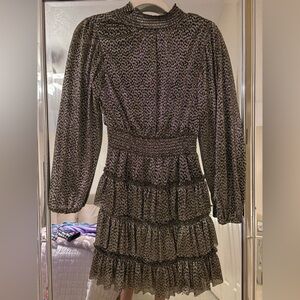 1. State Black and Gold Mini Dress